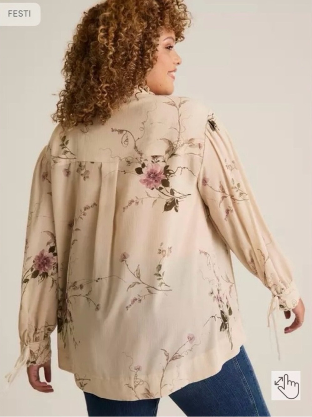 NWT Torrid X Festi Pleated Ruffle Neck boho Blouse sz 2X - Picture 2 of 9